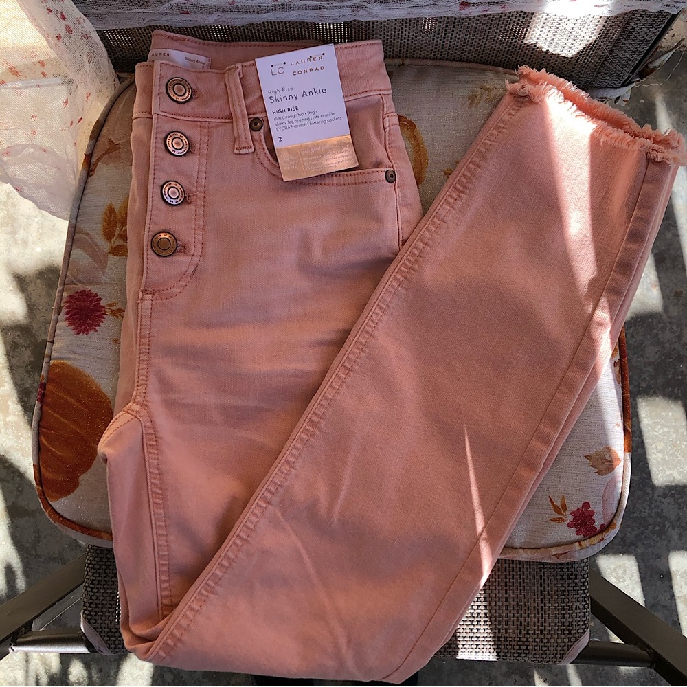 High Rise Skinny Soft Pink Jeans